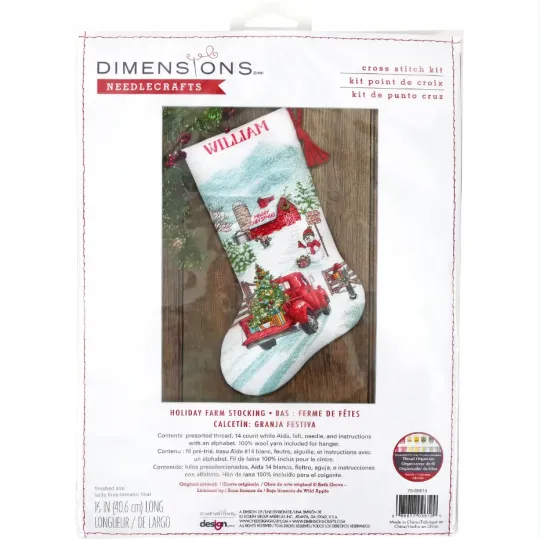 Siuvinėjimo kryželiu rinkinys "Holiday Farm Stocking" D70-09619