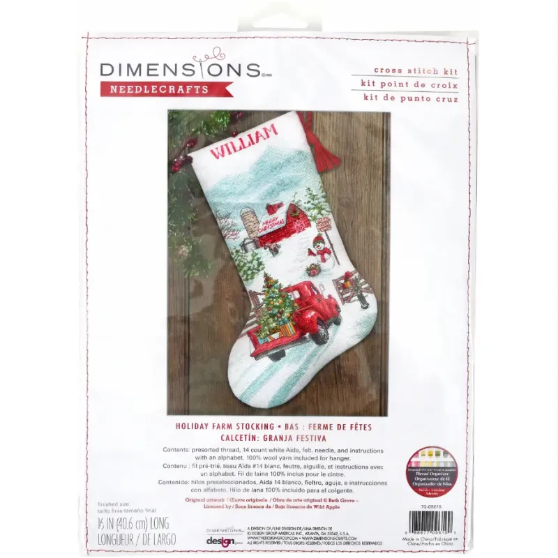 Набор для вышивания крестиком "Holiday Farm Stocking" D70-09619