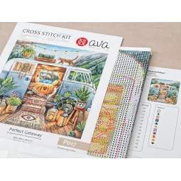 Kreuzstich-Set "Zuhause ist, wo wir es parken" 28,57 × 28,57 cm AVA-P017
