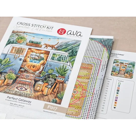 Cross-Stitch kit "Home is Where We Park It" 28.57 × 28.57 cm AVA-P017