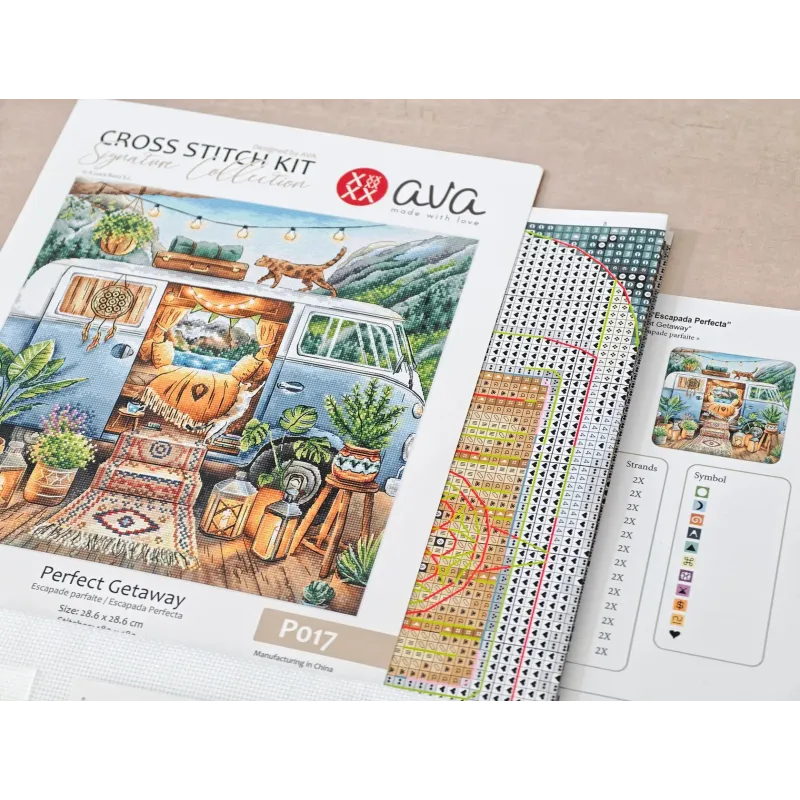 Cross-Stitch kit "Home is Where We Park It" 28.57 × 28.57 cm AVA-P017
