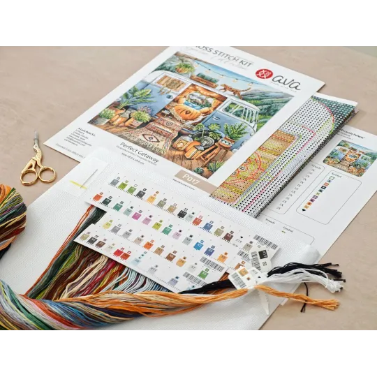 Cross-Stitch kit "Home is Where We Park It" 28.57 × 28.57 cm AVA-P017
