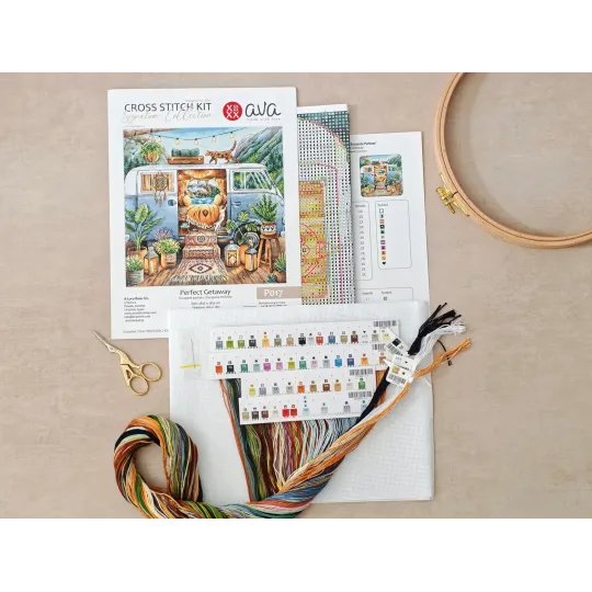 Cross-Stitch kit "Home is Where We Park It" 28.57 × 28.57 cm AVA-P017