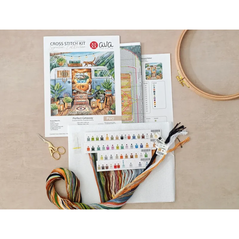 Cross-Stitch kit "Home is Where We Park It" 28.57 × 28.57 cm AVA-P017