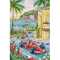 Siuvinėjimo kryželiu rinkinys "F1 Grand Prix Monakas" 17.5 x 26 cm SBPK05