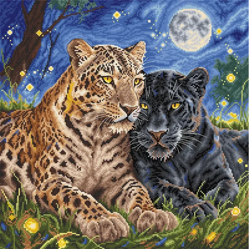 Kreuzstich-Set "Die Nacht der Katzen" 31.75 × 31.75 cm AVA-P160