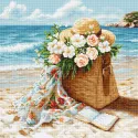 Kit de point de croix "Plage azur" 29 x 29 cm SB735