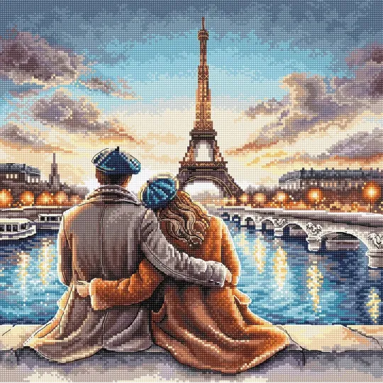 Cross stitch kit "Sunset in Paris" 28.57 × 28.57 cm AVA-P119