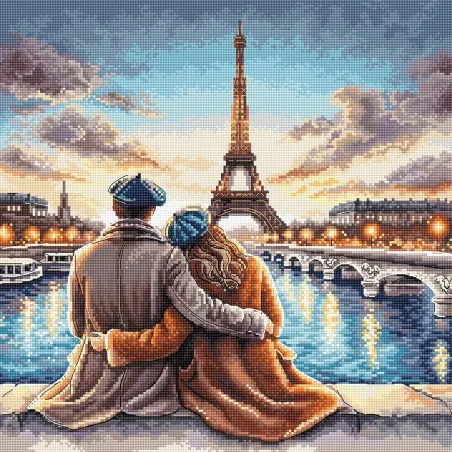 Kreuzstich-Set "Sonnenuntergang in Paris" 28,57 × 28,57 cm AVA-P119