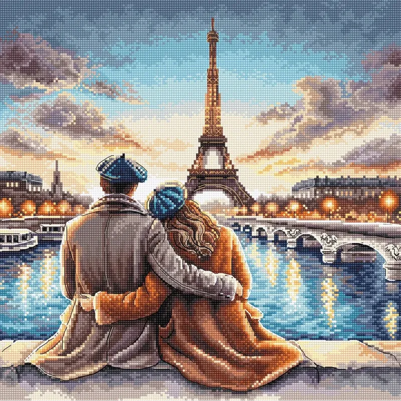 Kreuzstich-Set "Sonnenuntergang in Paris" 28,57 × 28,57 cm AVA-P119