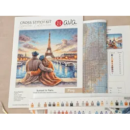 Cross stitch kit "Sunset in Paris" 28.57 × 28.57 cm AVA-P119