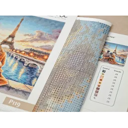 Cross stitch kit "Sunset in Paris" 28.57 × 28.57 cm AVA-P119