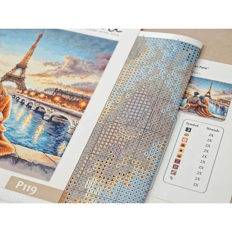 Cross stitch kit "Sunset in Paris" 28.57 × 28.57 cm AVA-P119