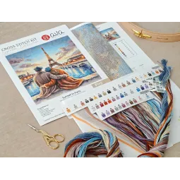 Cross stitch kit "Sunset in Paris" 28.57 × 28.57 cm AVA-P119