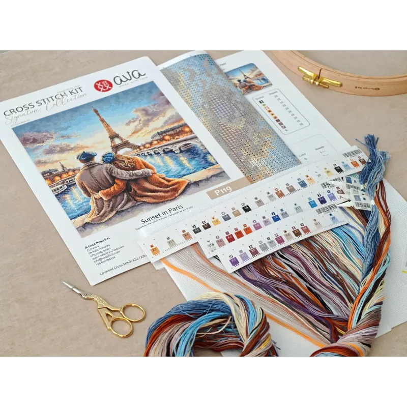Cross stitch kit "Sunset in Paris" 28.57 × 28.57 cm AVA-P119