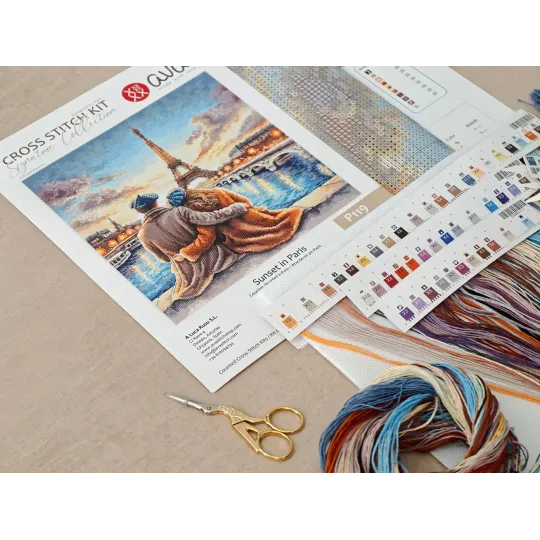 Kreuzstich-Set "Sonnenuntergang in Paris" 28,57 × 28,57 cm AVA-P119