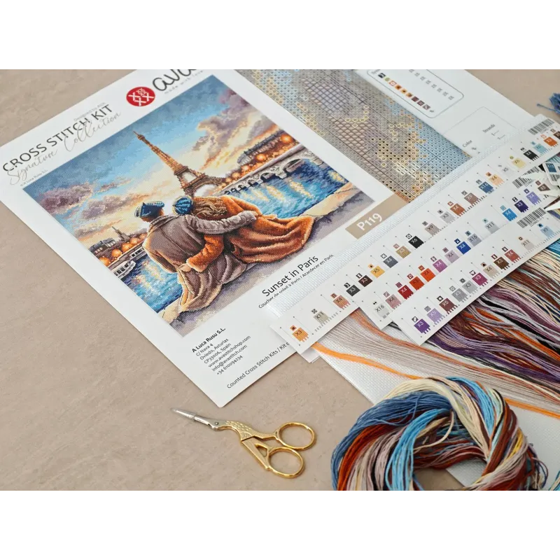 Cross stitch kit "Sunset in Paris" 28.57 × 28.57 cm AVA-P119