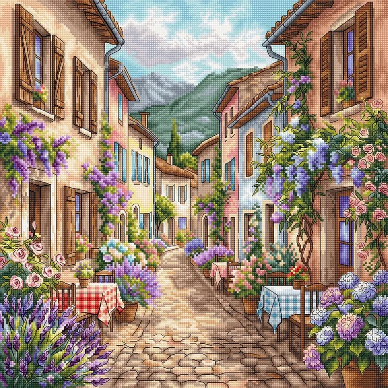 Siuvinėjimo kryželiu rinkinys "Pasivaikščiojimas Provansijoje" 31,75 × 31,75 cm AVA-P141