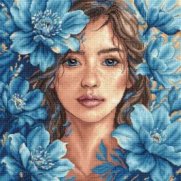Набор для вышивания крестиком "Голубой взгляд" 26.99 × 26.99 cm AVA-P125