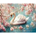 Kit Diamond Painting avec châssis "Cygne" 30x40 cm VA854