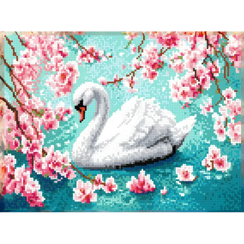 Diamond Painting kit with subframe "Swan" 30x40 cm VA854
