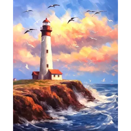 Diamond Painting mit Keilrahmen Leuchtturm 30x40 cm VA817