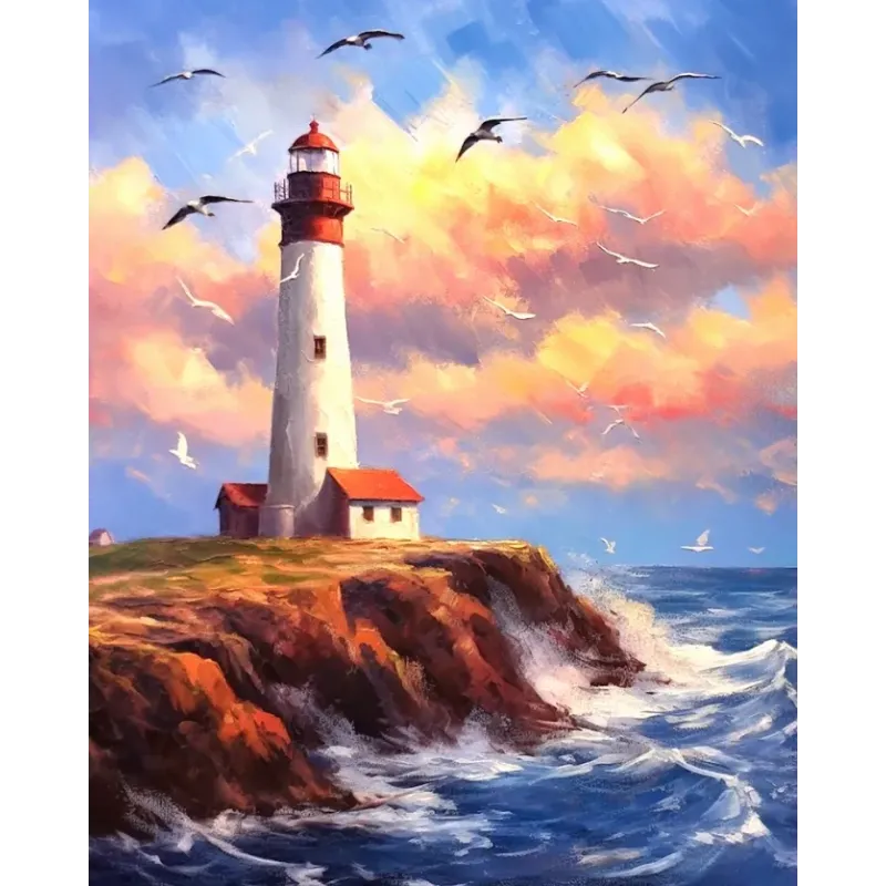 Diamond Painting mit Keilrahmen Leuchtturm 30x40 cm VA817