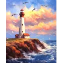 Diamond Painting mit Keilrahmen Leuchtturm 30x40 cm VA817