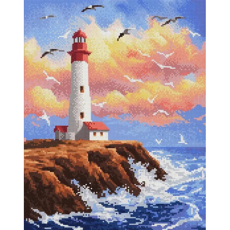 Diamond Painting mit Keilrahmen Leuchtturm 30x40 cm VA817
