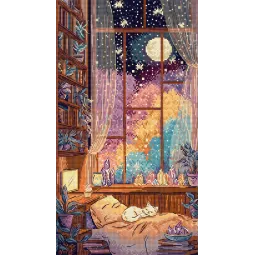 Cross stitch kit "Crystal Moonlight" 18 x 32 cm SLETIL9994