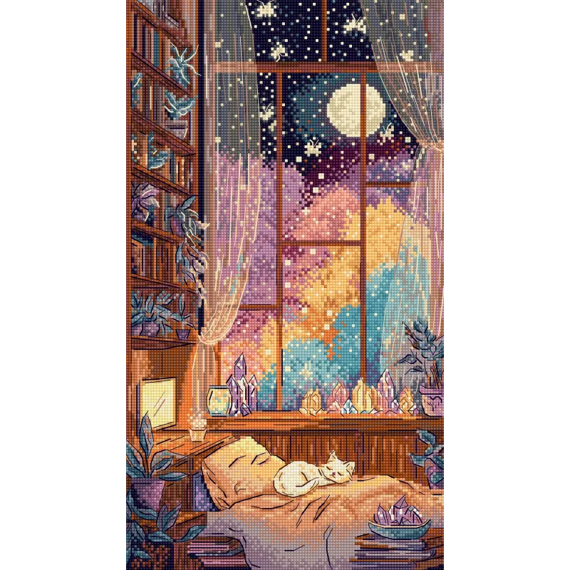 Kit de point de croix "Clair de lune de cristal" 18 x 32 cm SLETIL9994