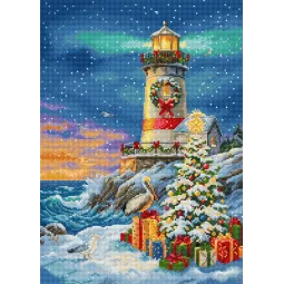 Cross stitch kit "Lighthouse Noel" 23 x 32 cm SLETIL9993