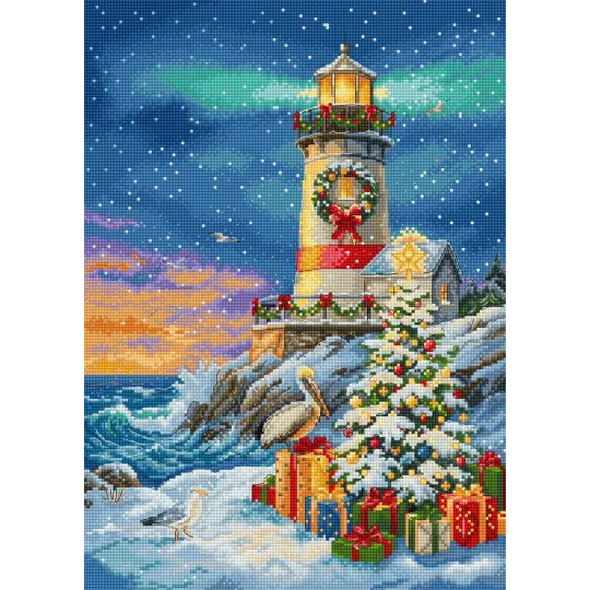 Kit de point de croix "Phare Noël" 23 x 32 cm SLETIL9993