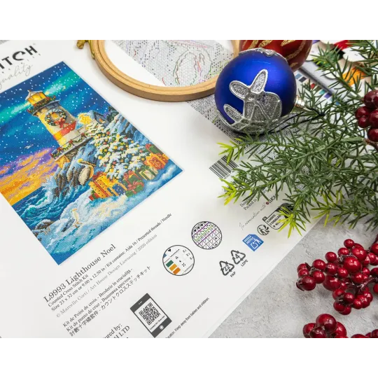 Kit de point de croix "Phare Noël" 23 x 32 cm SLETIL9993