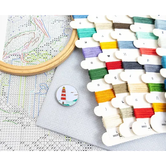 Kit de point de croix "Phare Noël" 23 x 32 cm SLETIL9993
