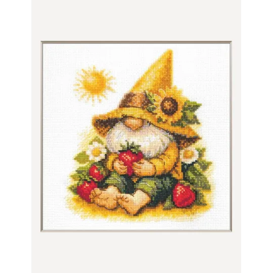 Cross stitch kit "Sunshine Gnome" 20x20 cm SRA1043