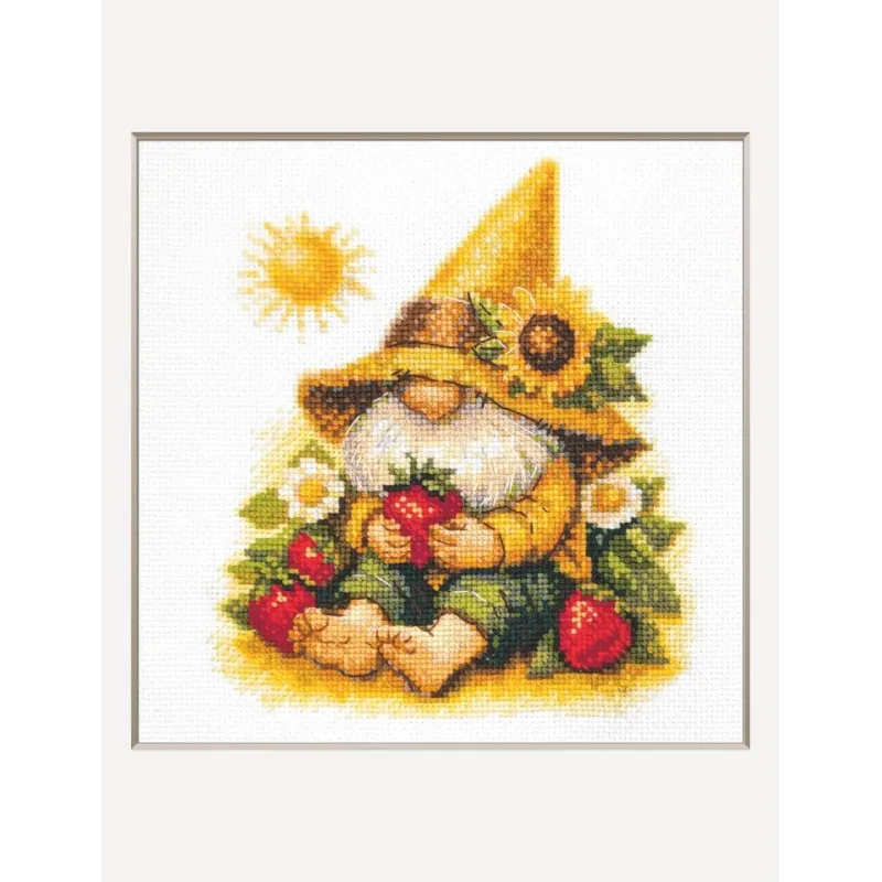 Cross stitch kit "Sunshine Gnome" 20x20 cm SRA1043