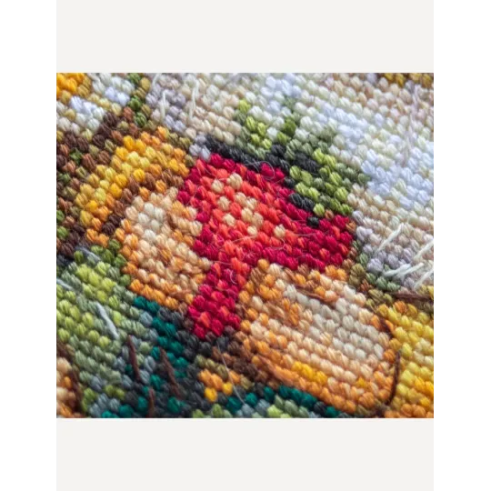Kryželiu siuvinėjamas rinkinys "Saulėtas nykštukas" 20x20 cm SRA1043