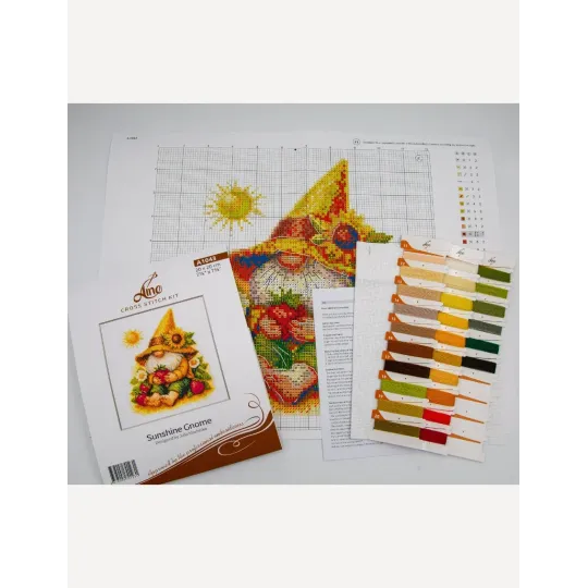 Kreuzstich-Set "Sonnenschein-Gnom" 20x20 cm SRA1043