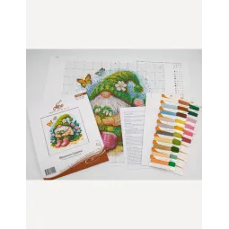 Cross stitch kit "Blossom Gnome" 20x20 cm SRA1042