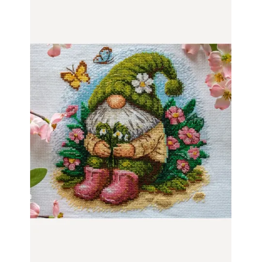 Siuvinėjimo kryželiu rinkinys "Žydintis nykštukas" 20x20 cm SRA1042