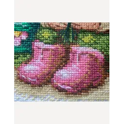 Siuvinėjimo kryželiu rinkinys "Žydintis nykštukas" 20x20 cm SRA1042