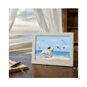 Cross-stitch kits "Dog running on beach" 13x8,5 cm RTOM1108