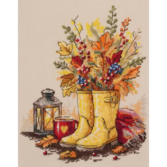 Kit de point de croix "Comme la pluie tombe" 21 x 25 cm AAH-338