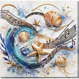 Pagrindinis karoliukų siuvinėjimo rinkinys "Jūros sonata" 25 x 25 cm AAB-992