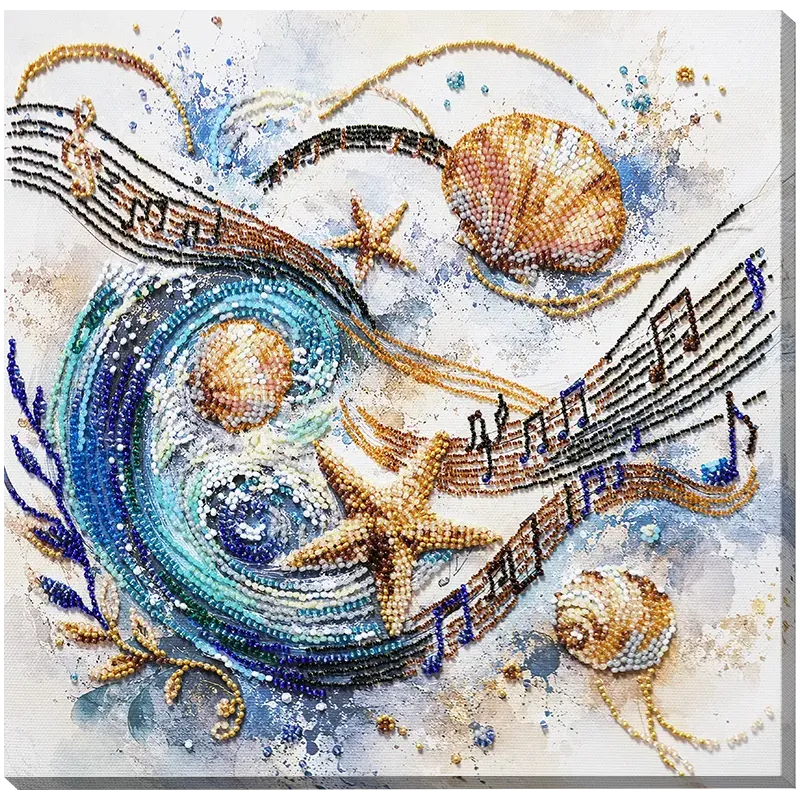Pagrindinis karoliukų siuvinėjimo rinkinys "Jūros sonata" 25 x 25 cm AAB-992