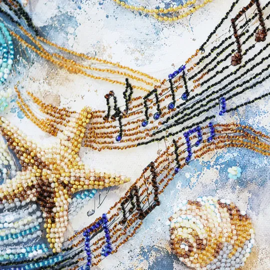 Pagrindinis karoliukų siuvinėjimo rinkinys "Jūros sonata" 25 x 25 cm AAB-992