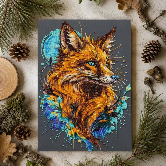 Pagrindinio karoliukų siuvinėjimo rinkinys "Gudrumo įsikūnijimas" 22 x 33 cm AAB-988