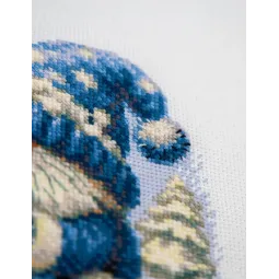 Cross stitch kit "Snowy Gnome" 20x20 cm SRA1045