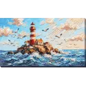 Main Bead Embroidery Kit "Lighthouse Above the Waves" 20 х 36 cm AAB-989